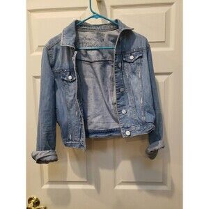 American Eagle Outfitters Live Your Life Jacket Women's Size M Blue Distressed